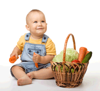 niños y vegetales