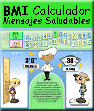 interactiva IMC BMI herramienta saludable mensajes para niños