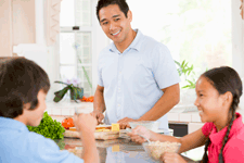 desayuno saludable con alimentos saludables para familia